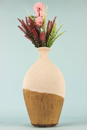 Aberto Design BK006 Maceta Decorativa de Cerámica Ecru
